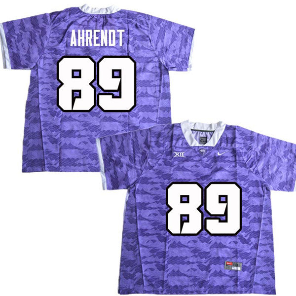 Men #89 Austin Ahrendt TCU Horned Frogs College Football Jerseys Sale-Purple - Click Image to Close